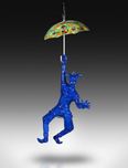Batman Art Superhero Artwork Umbrella with Jester (Green, Orange, Red Umbrella, Blue Figure)
